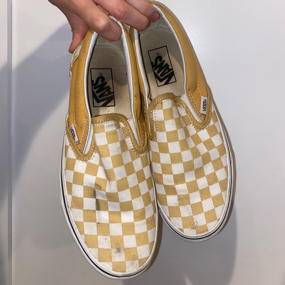 Vans Slip on Checkered in Yellow